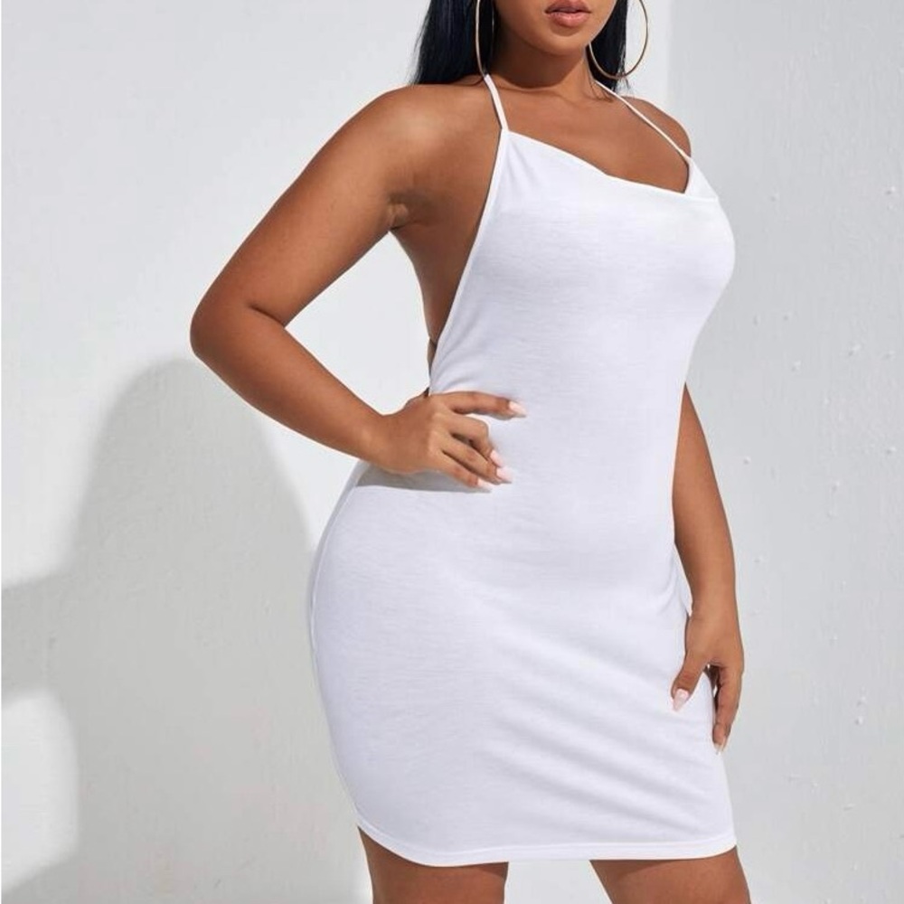 Elegant White Halter Dress
